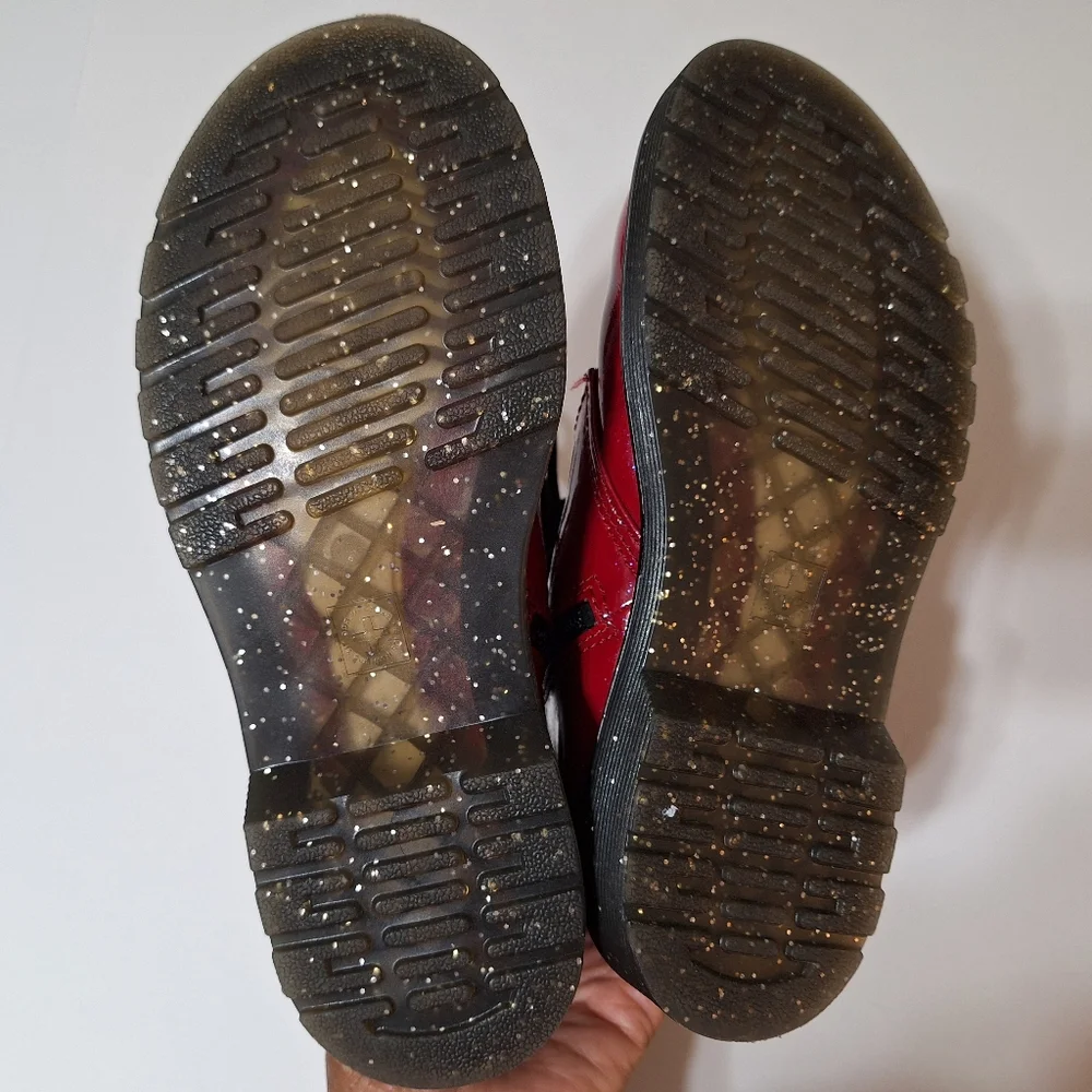 Dr. Martens 1460 Red Cosmic Glitter Boots - Picture 7 of 16
